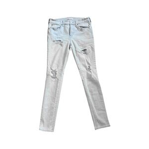 PacSun Men's Stacked Skinny Jeans - Light Blue Distressed